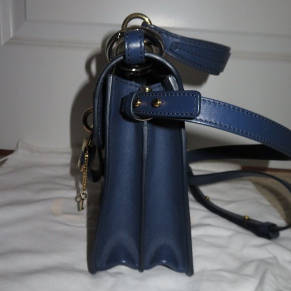 Chloe Medium Aby Lizard Embossed Calfskin Shoulder Bag In Captive Blue - Picture 12 of 17